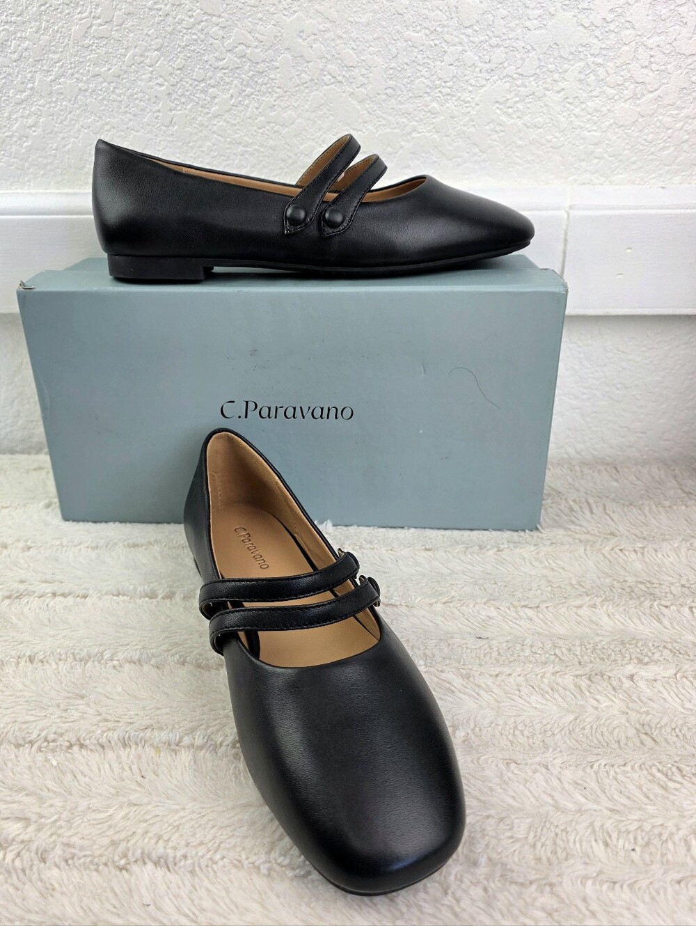 For Kitty Rescue!  C. Paravano Double Strap Ballet Flats
